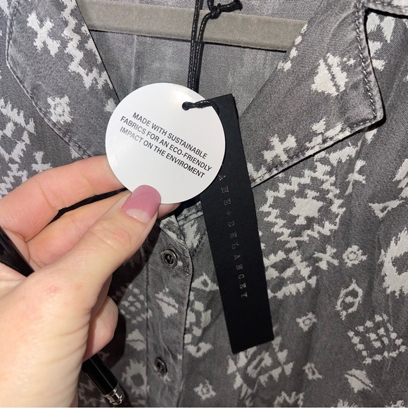 JANE AND DELANCEY Charcoal Aztec Button Down M NWT - Picture 8 of 8